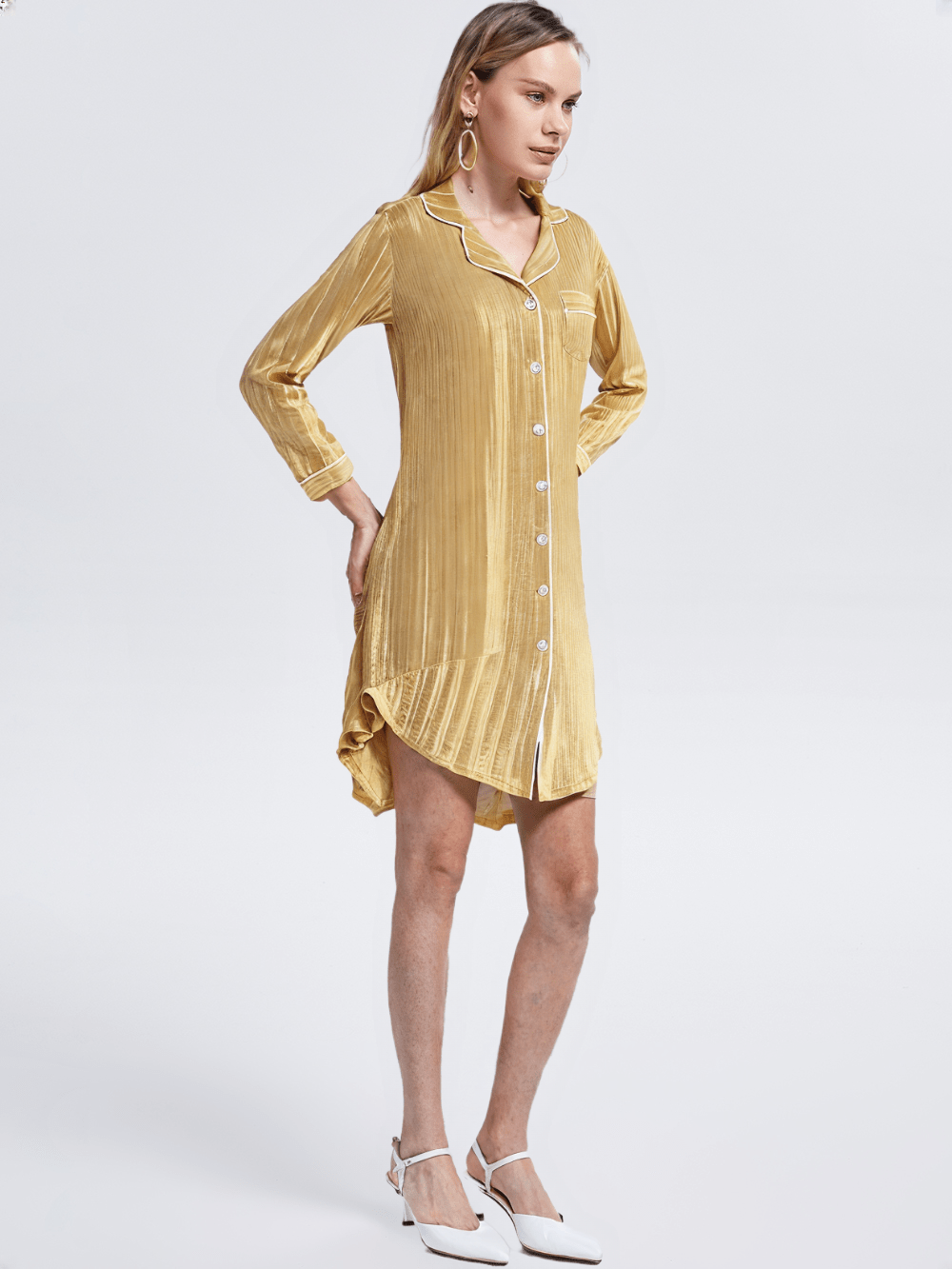 Détail matière et finitions, robe de chambre femme boutonnée pas cher
