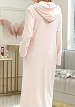 Robe de chambre femme courtelle longue rose - Vignette | Ma robe de chambre