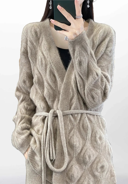 Robe de chambre femme tres chaude laine