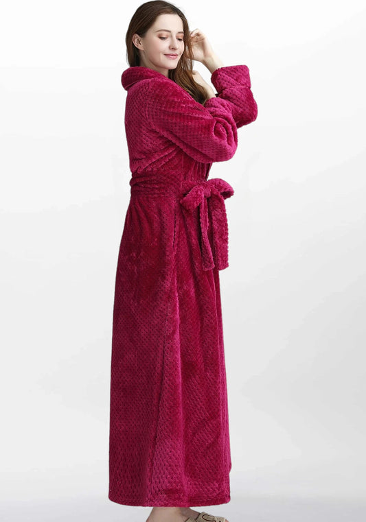 Robe de chambre femme polaire rouge