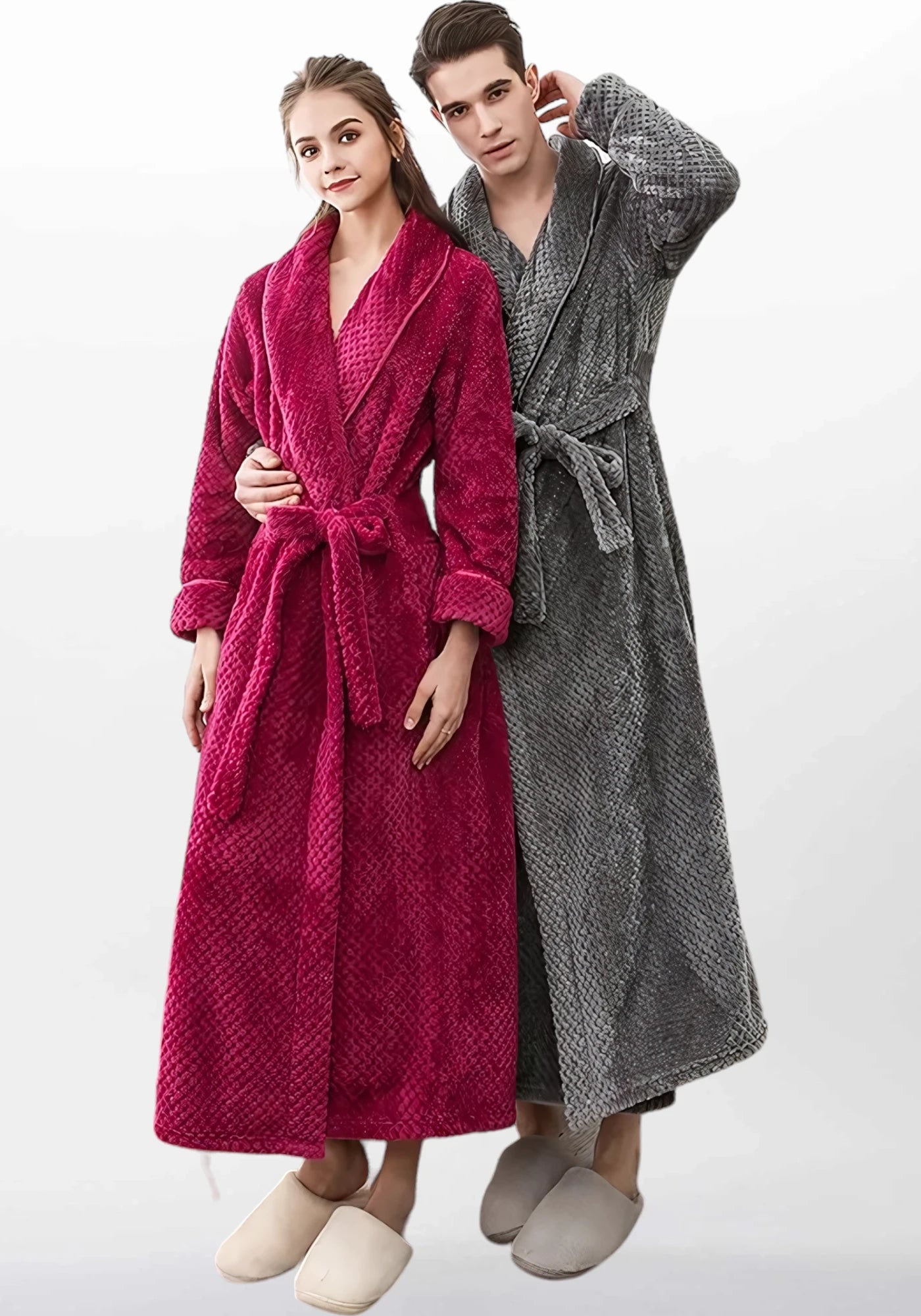 Robe de chambre femme polaire rouge