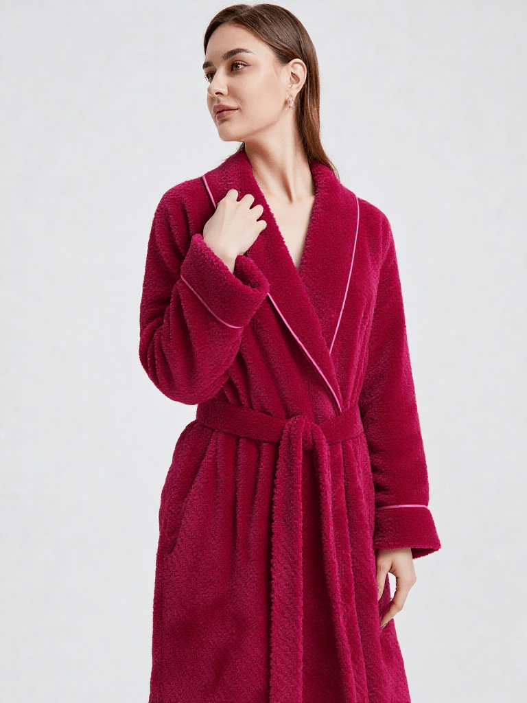 Robe de chambre femme polaire rouge - Ma robe de chambre