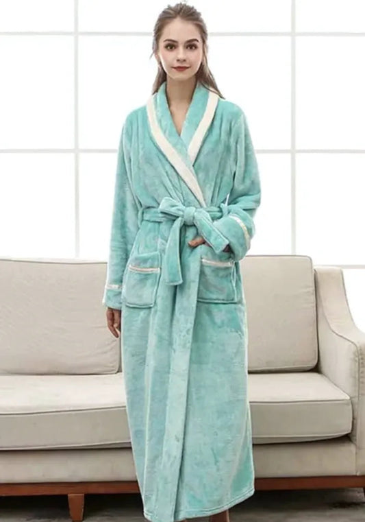 Robe de chambre femme polaire sans capuche