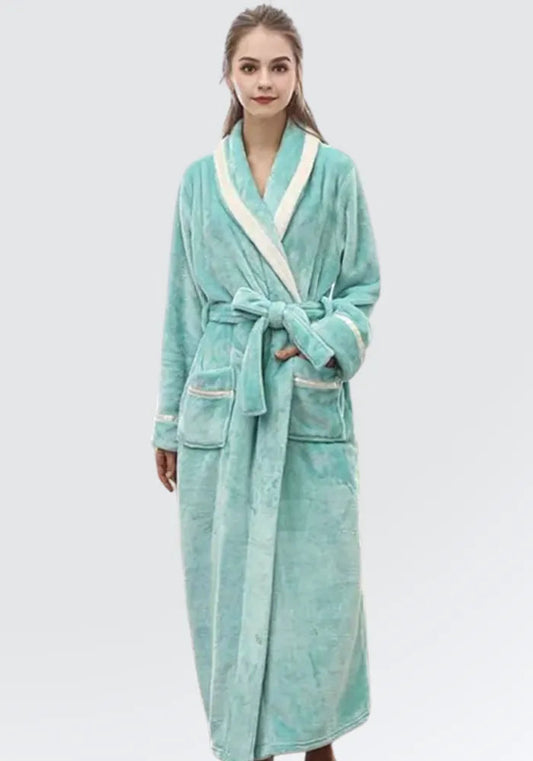 Robe de chambre femme polaire sans capuche