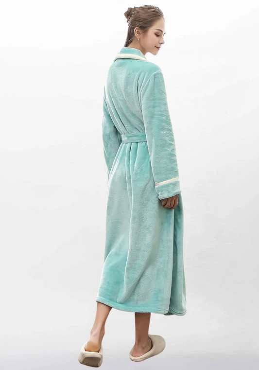 Robe de chambre femme polaire sans capuche