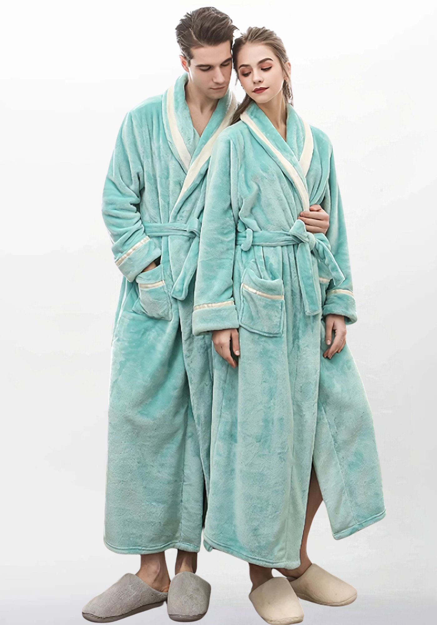 Robe de chambre femme polaire sans capuche