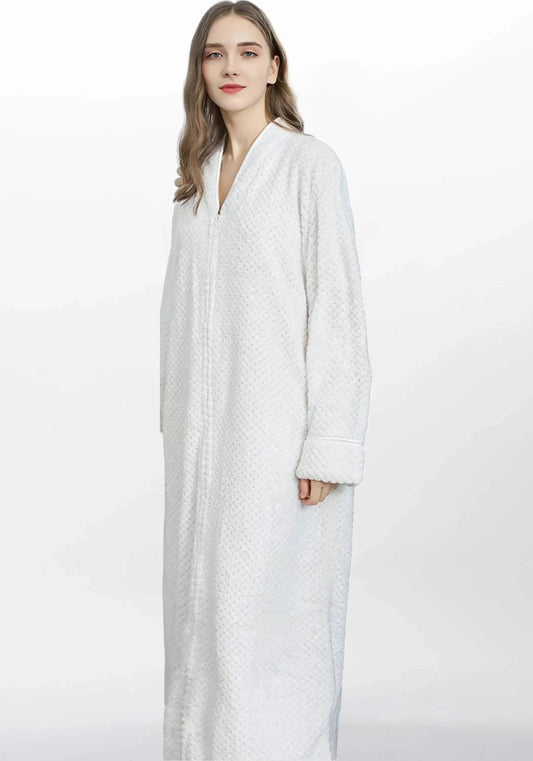 Robe de chambre femme polaire zippée