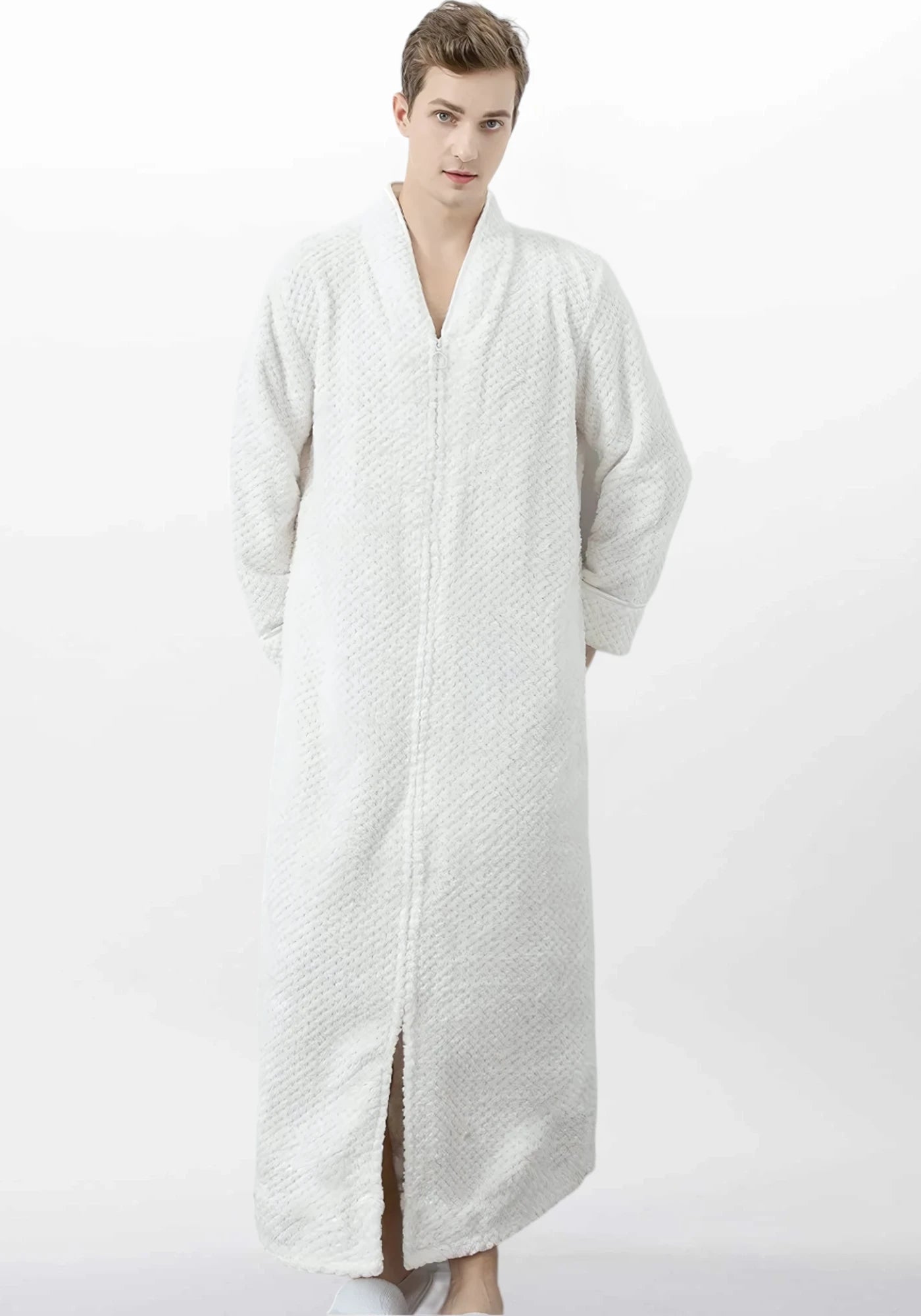 Robe de chambre femme polaire zippée