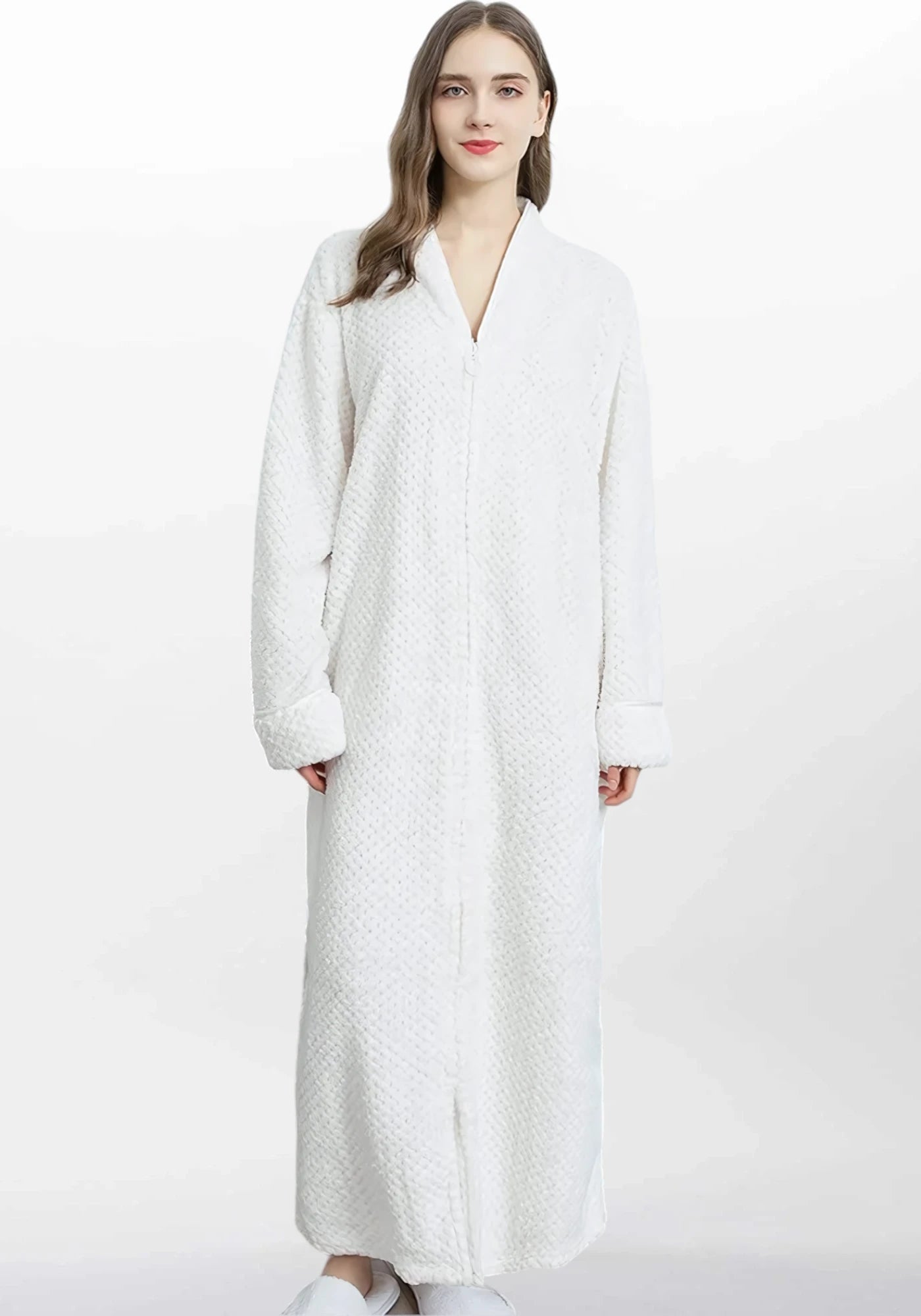 Robe de chambre femme polaire zippée