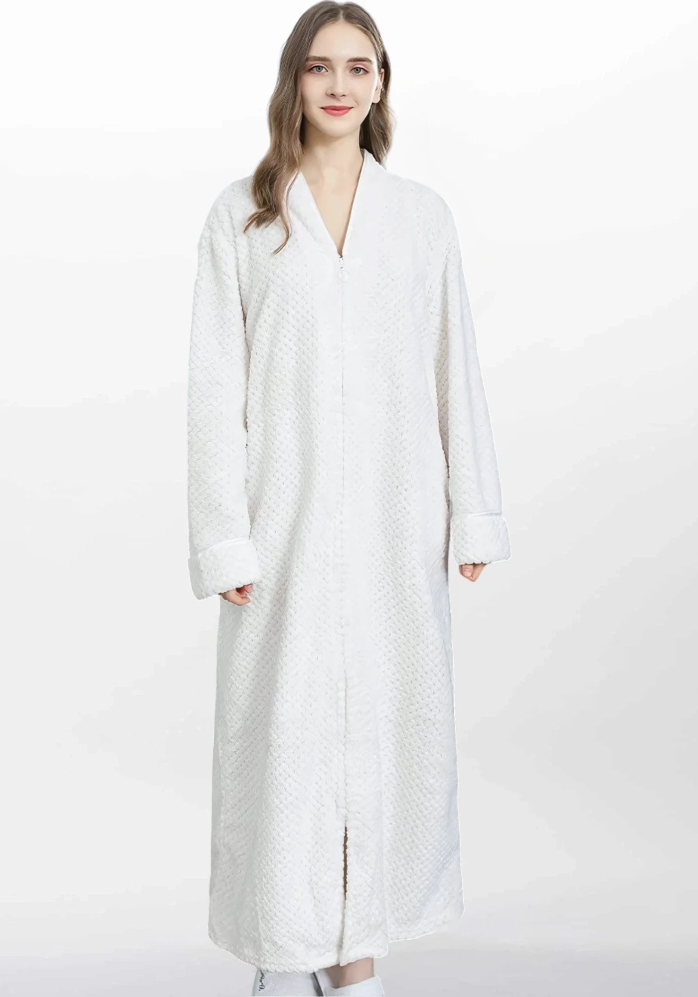 Robe de chambre femme polaire zippée