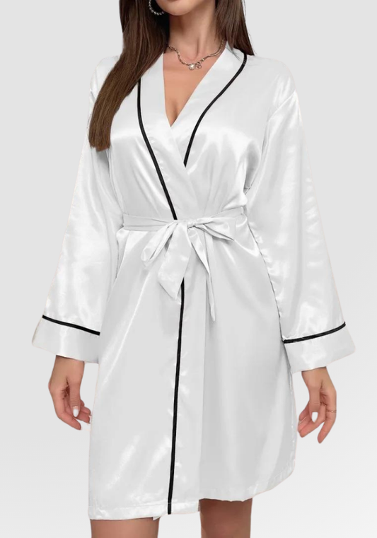 Robe de chambre femme satin blanc