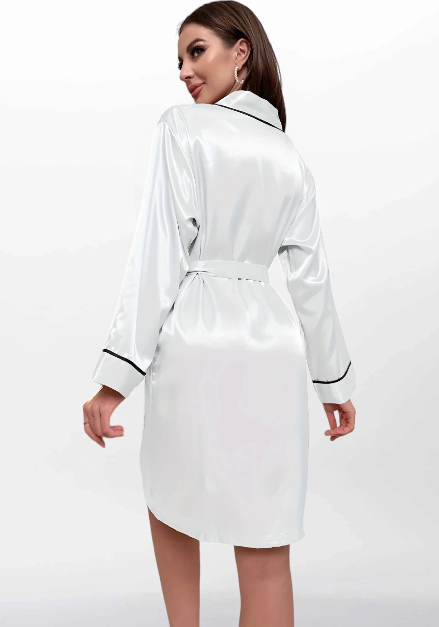 Robe de chambre femme satin blanc