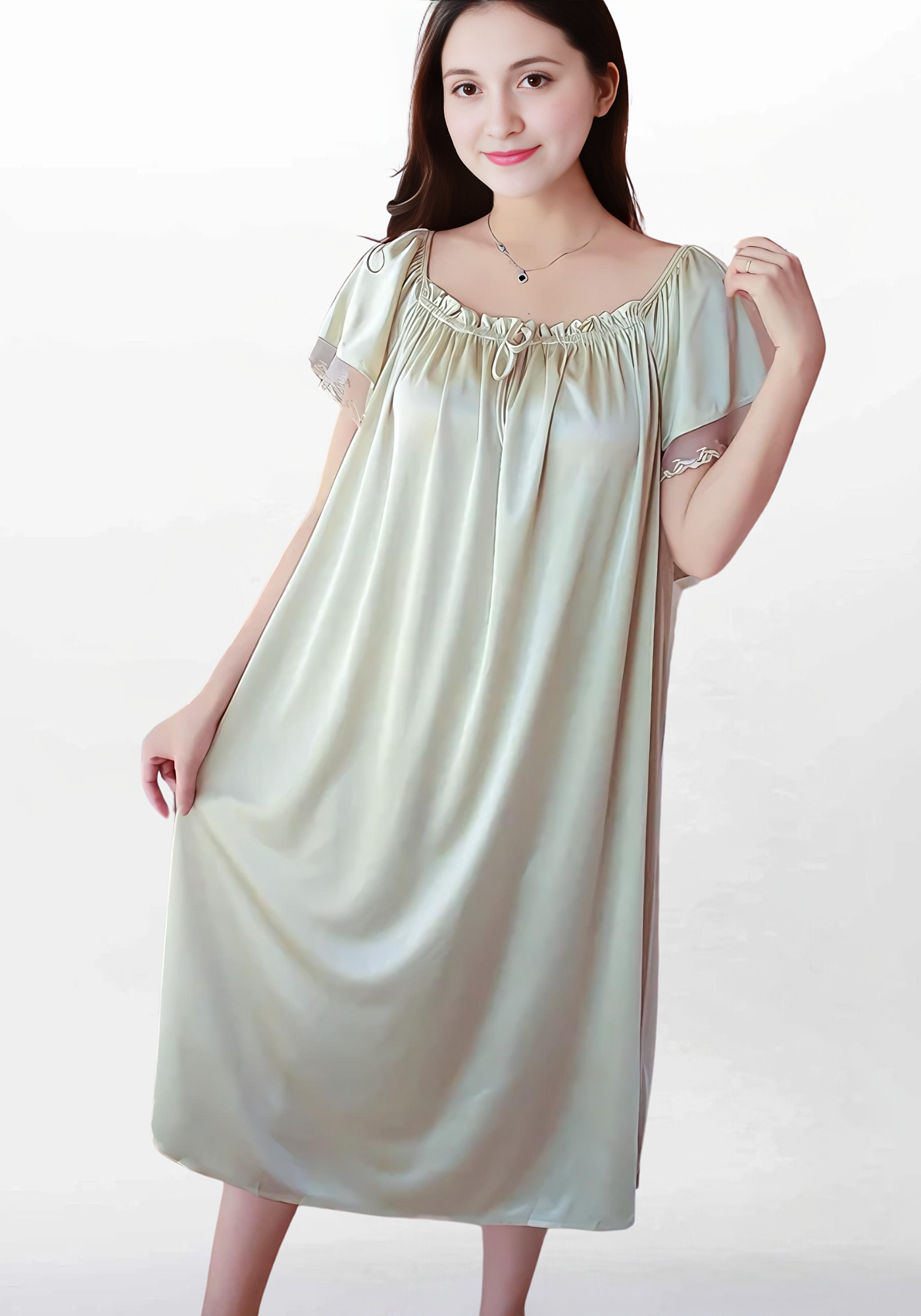 Robe de chambre femme satin longue