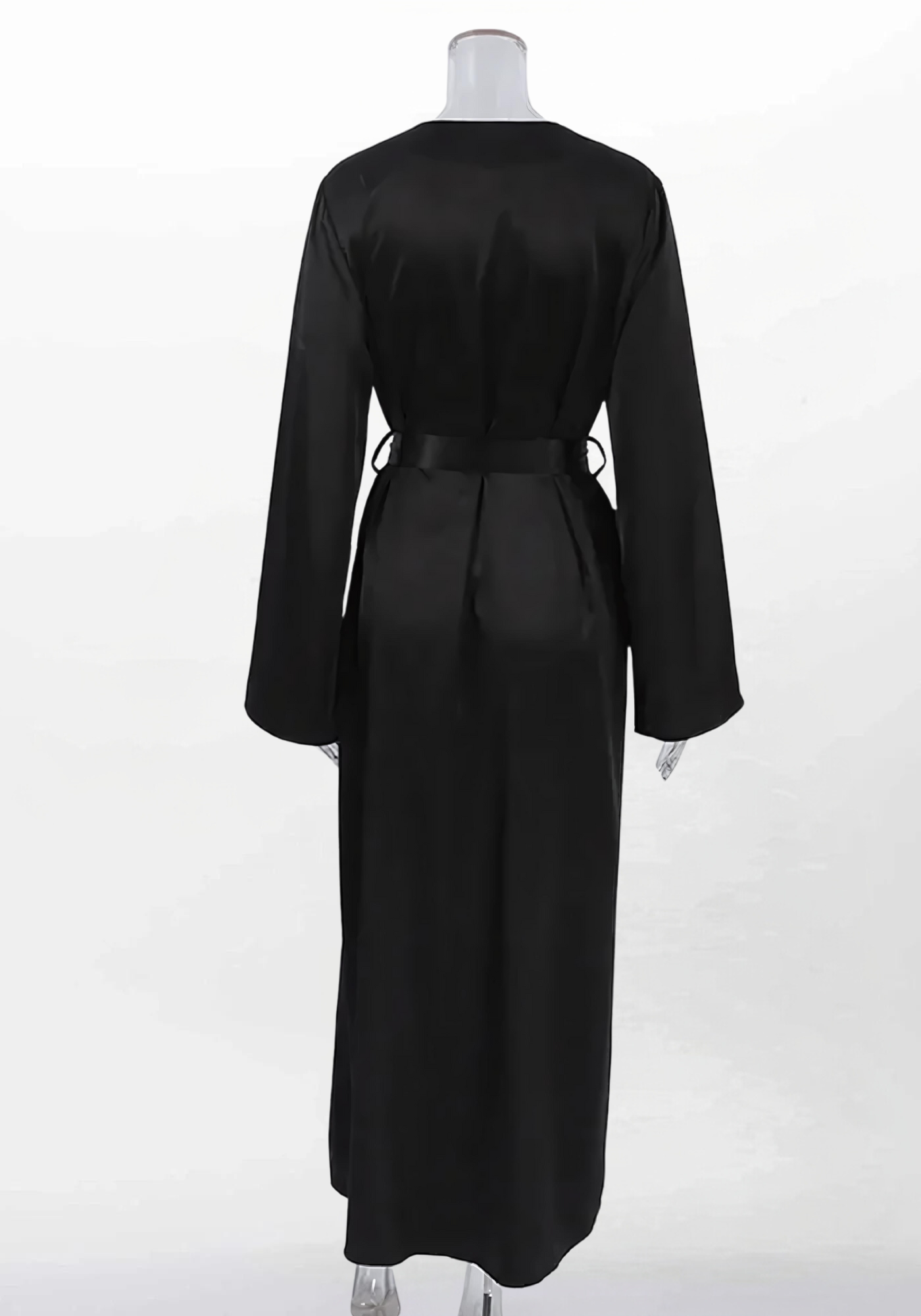 Robe de chambre femme satin noir