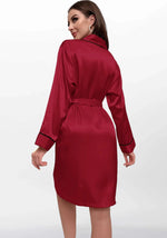 Robe de chambre femme satin rouge - Vignette | Ma robe de chambre