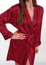 Robe de chambre femme satin rouge - Vignette | Ma robe de chambre