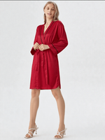 Robe de chambre femme satin rouge - Vignette | Ma robe de chambre