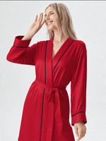Robe de chambre femme satin rouge - Vignette | Ma robe de chambre