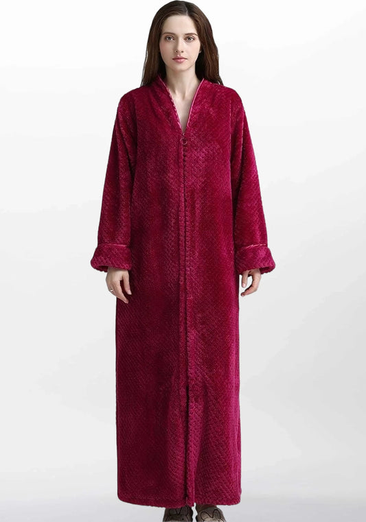 Robe de chambre femme velours zippée