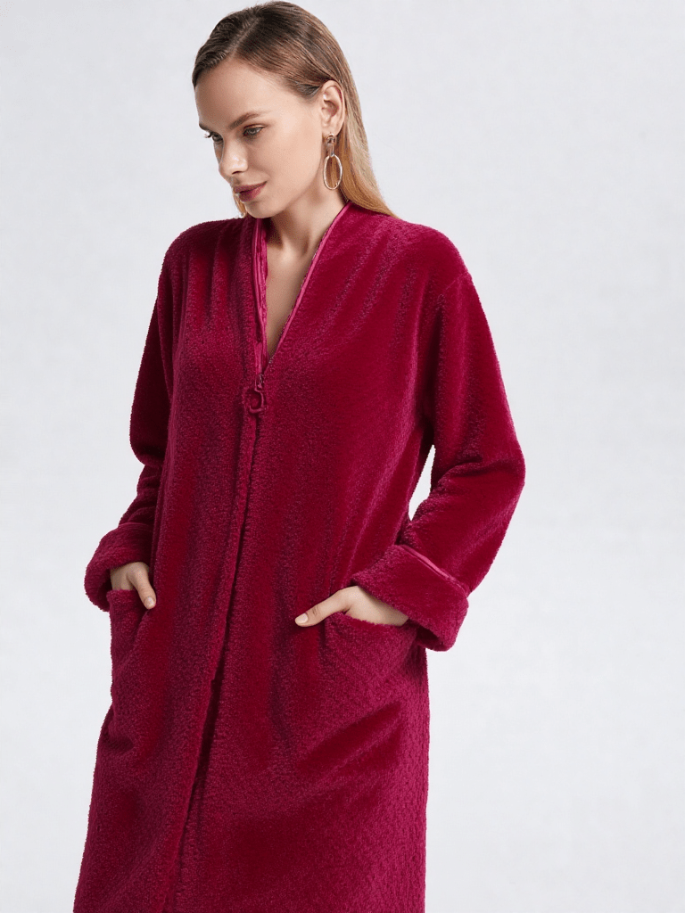 Robe de chambre femme velours zippée - Ma robe de chambre