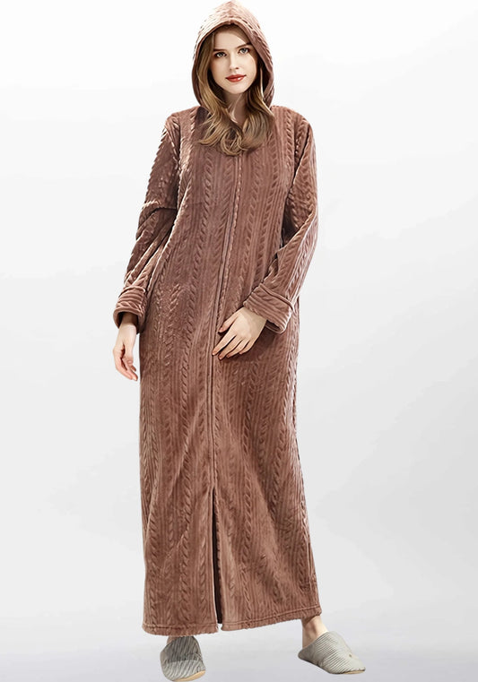 Robe de chambre femme zippée courtelle