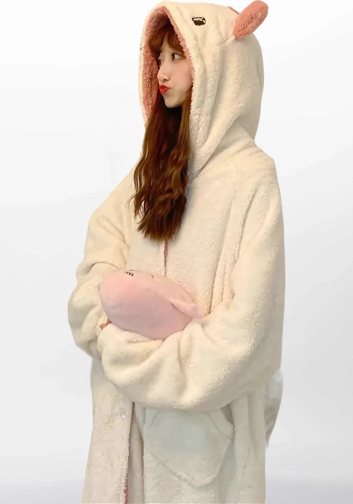 Get Trend Robe De Chambre Fille 7-14 Ans - Peignoir Polaire Ultra Doux Avec Capuche Sherpa Et Ceinture