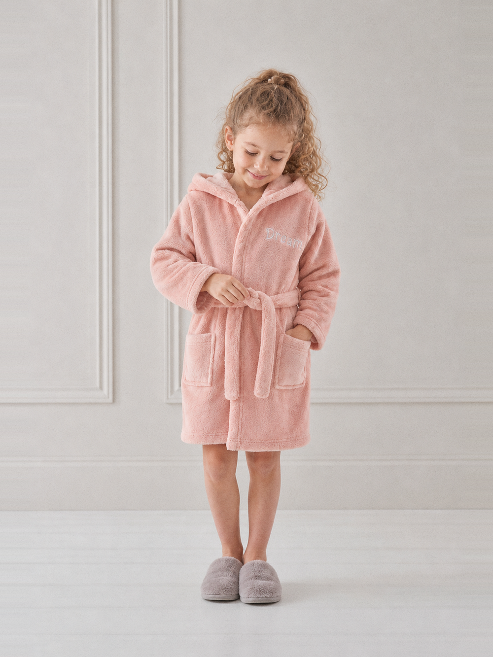 Robe de chambre fille 4 ans – ceinture et poches