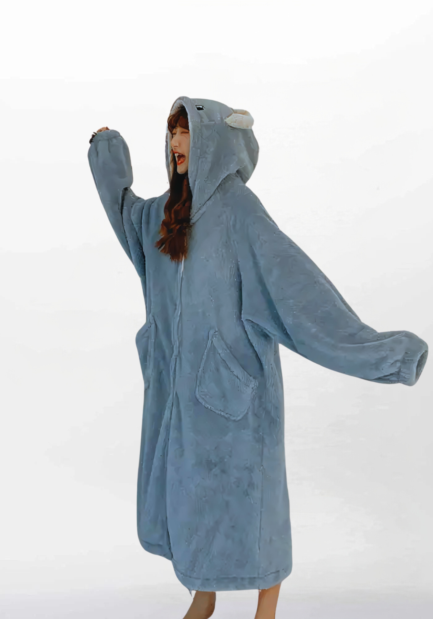 Robe de chambre fille ado bleu