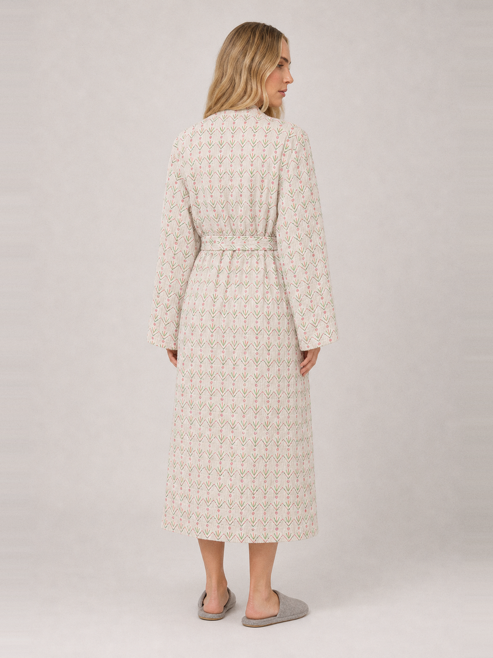Robe de chambre fleurie femme – vue de dos
