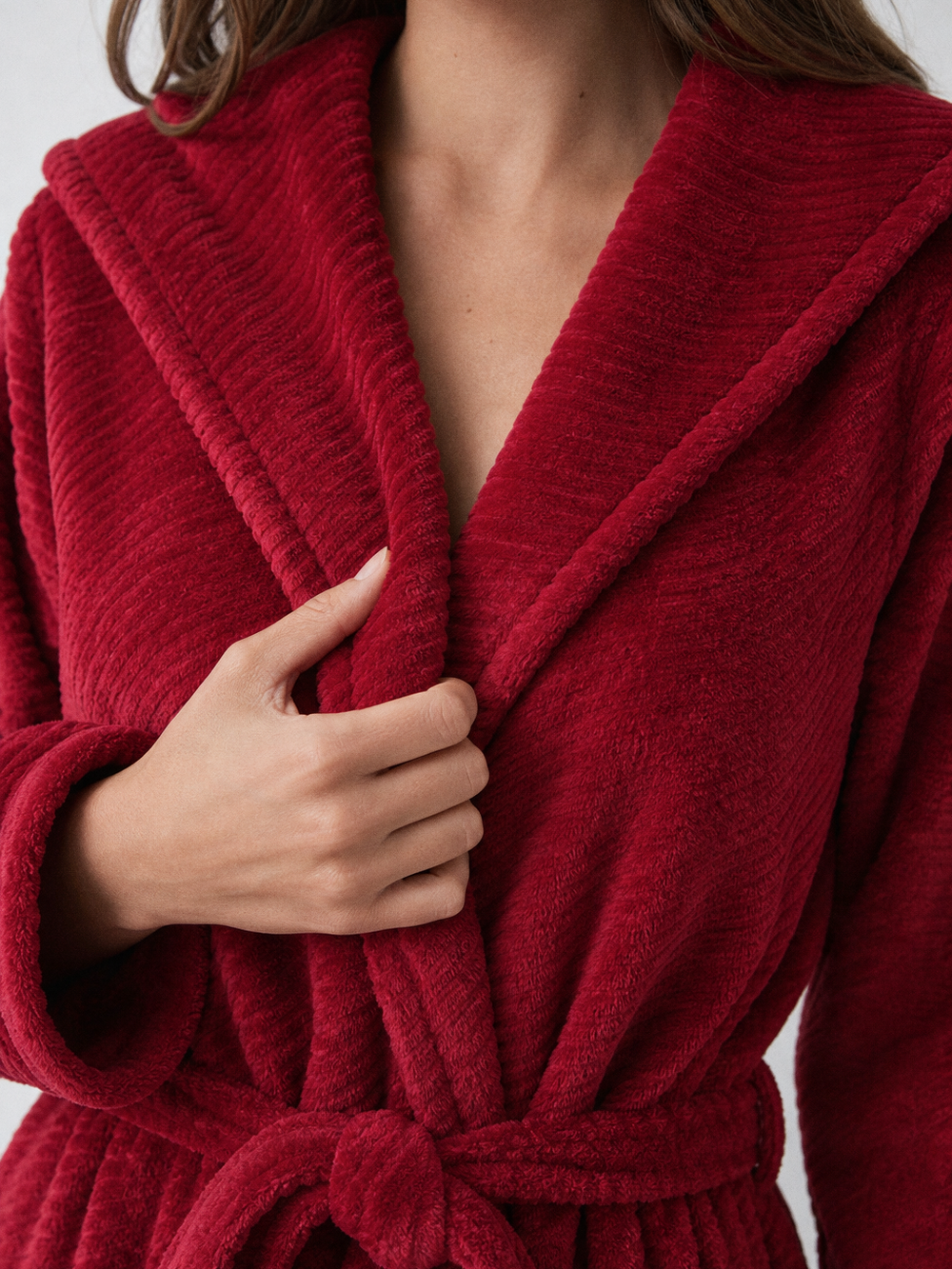 Robe de chambre hiver – gros plan matière