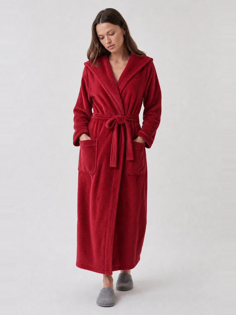 Robe de chambre hiver – portée de face