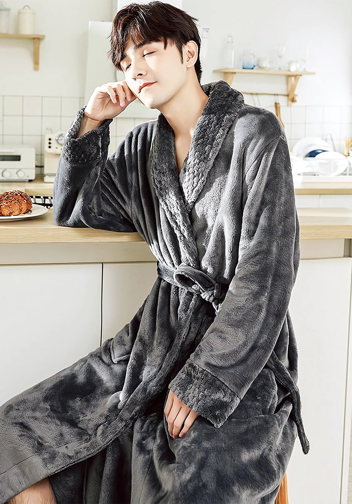 Robe De Chambre Homme Hiver Corail Tramas+ - Confort Chaleur Et Style Moderne