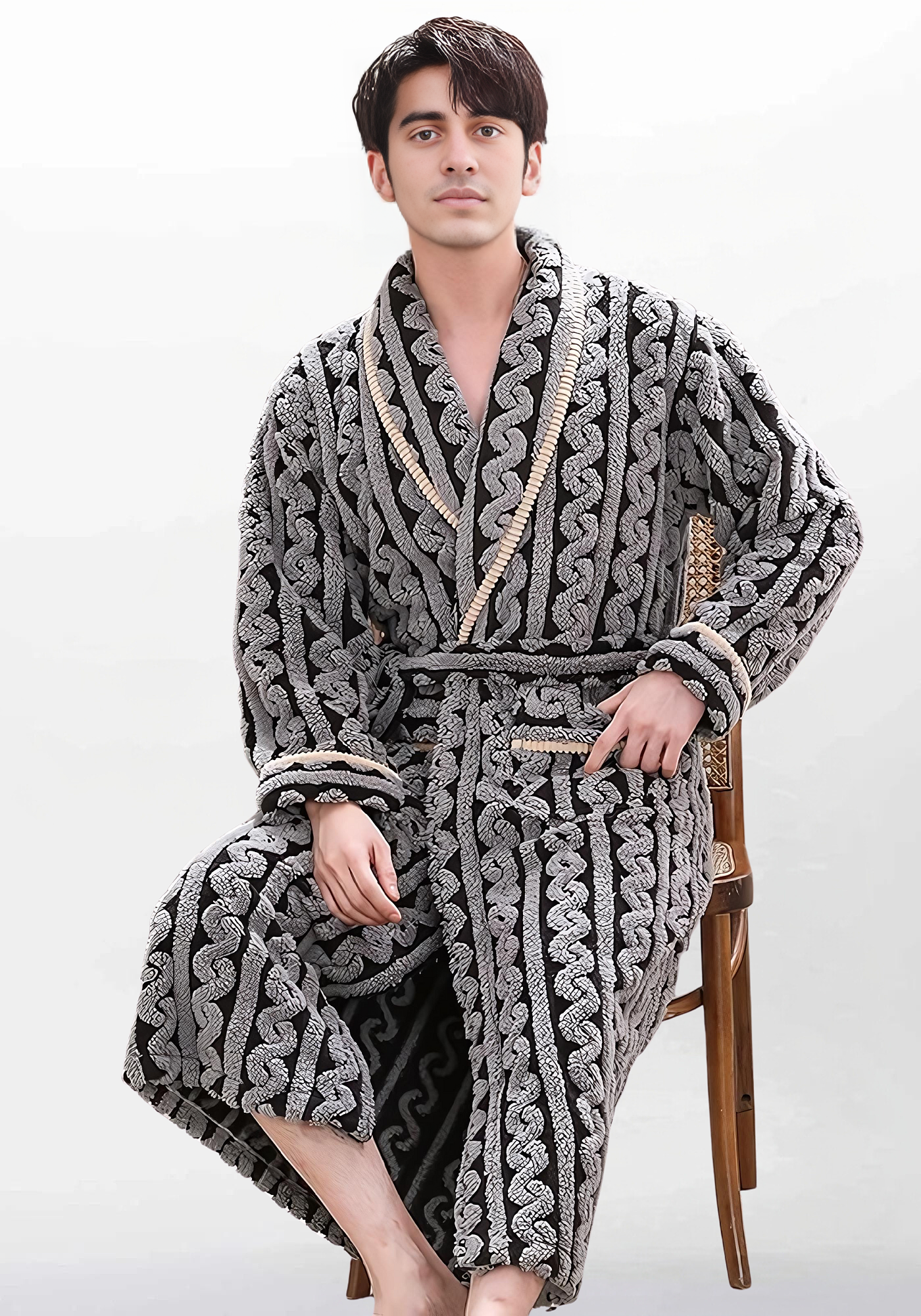 Robe de chambre homme luxe chaude