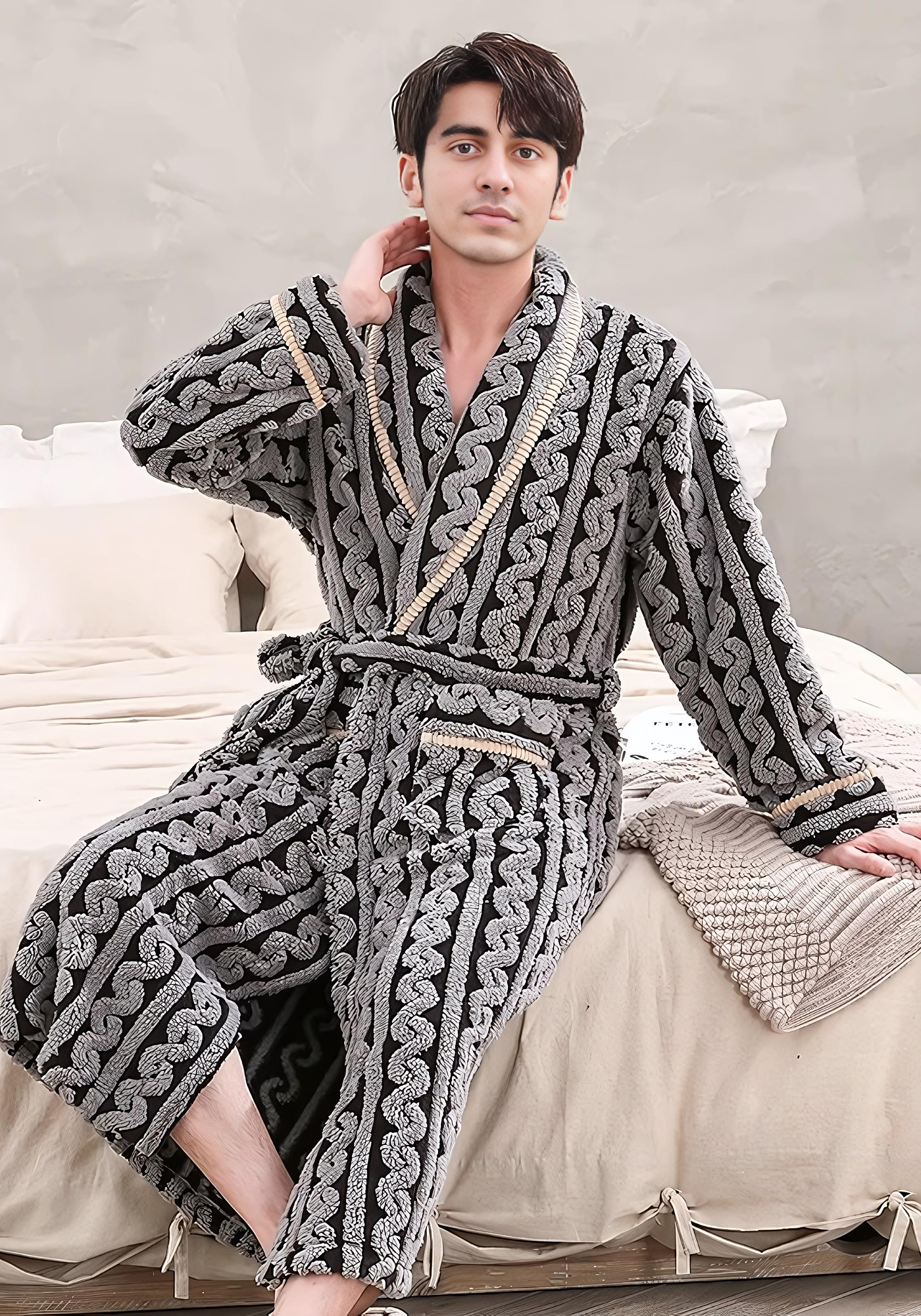 Robe de chambre homme luxe chaude