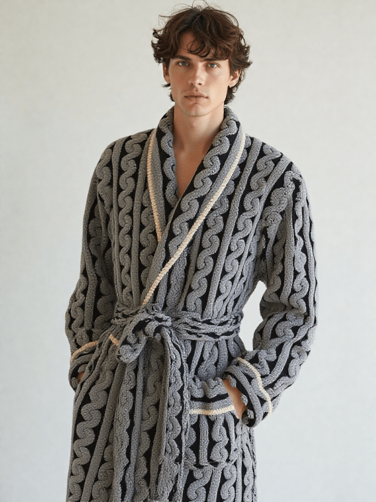 Peignoir Homme Chaud Et Doux – Robe De Chambre Polaire à Capuche Avec Ceinture – Idéal Pour Soirées Cocooning - 12