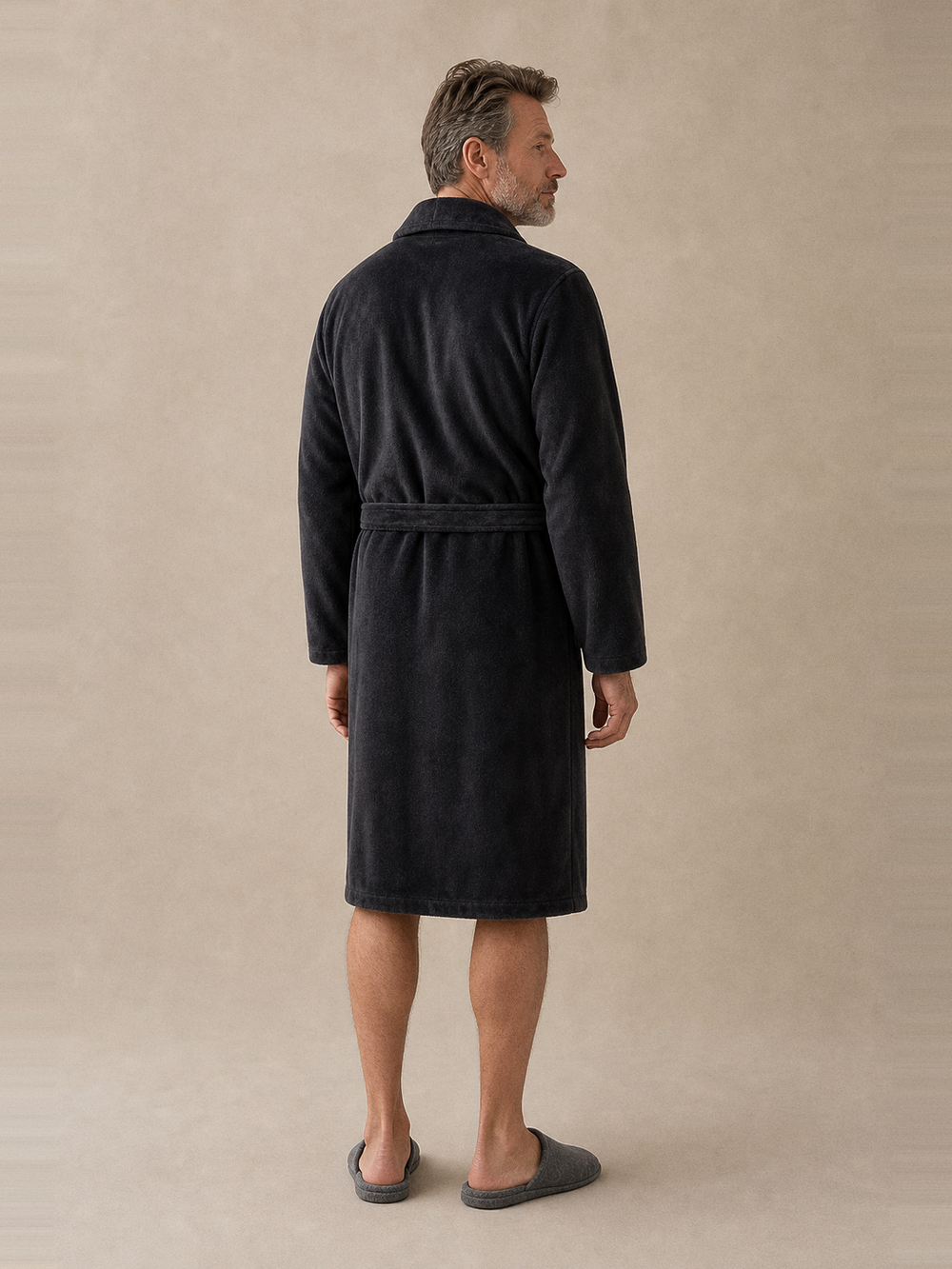 Robe de chambre homme noire – vue de dos