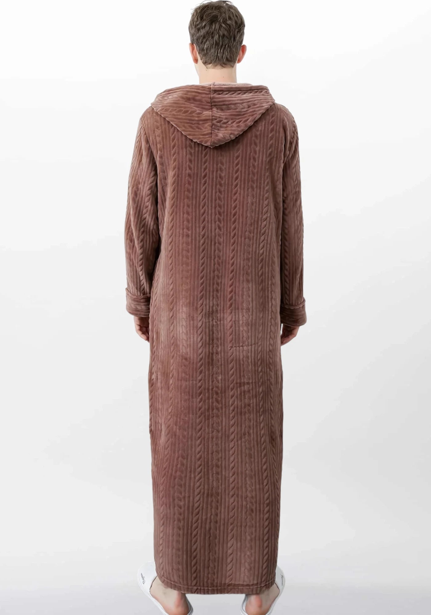 Robe de chambre homme polaire capuche