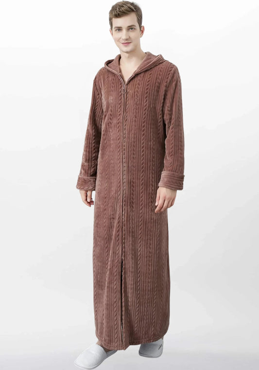 Robe de chambre homme polaire capuche