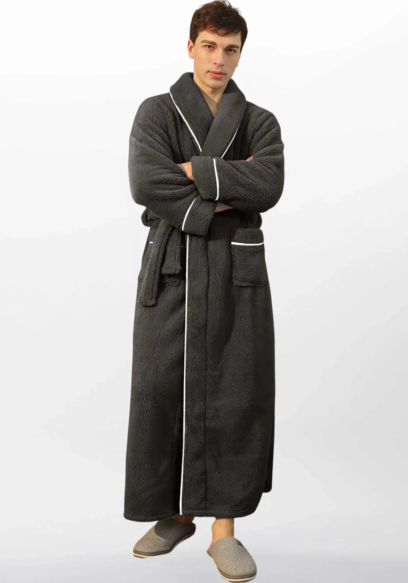 Robe de chambre homme polaire noir