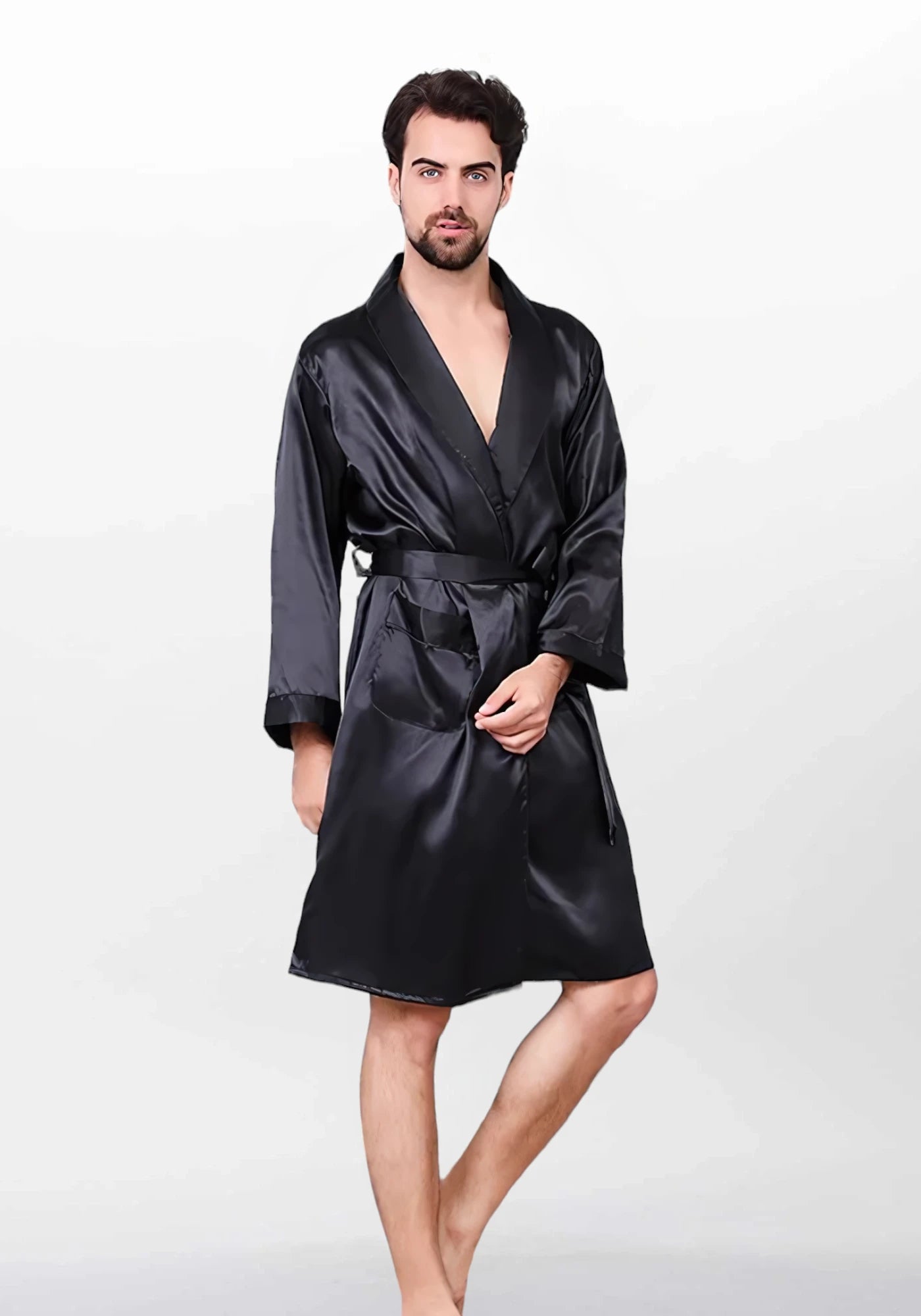 Robe de chambre homme satin soie