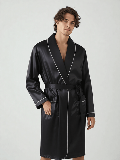 Robe de chambre homme satin soie - Ma robe de chambre