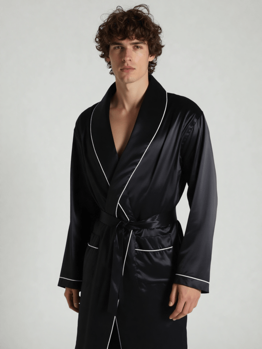 Robe de chambre homme satin soie - Ma robe de chambre