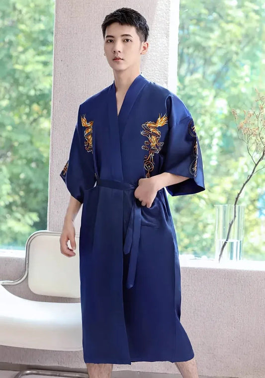 Robe de chambre homme style kimono
