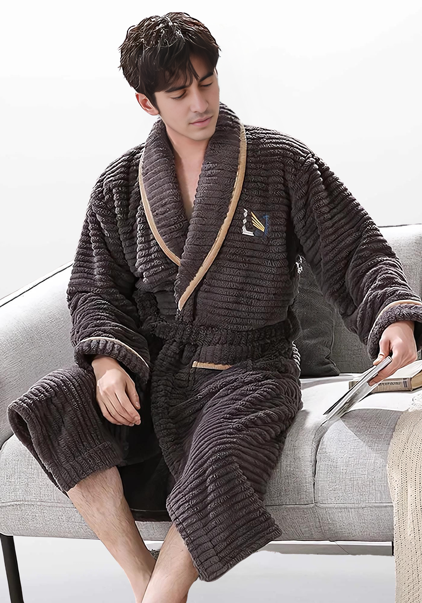 Robe de chambre homme très chaude courte