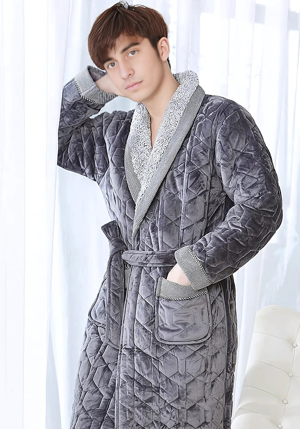 Robe de chambre homme velours coton - Ma robe de chambre