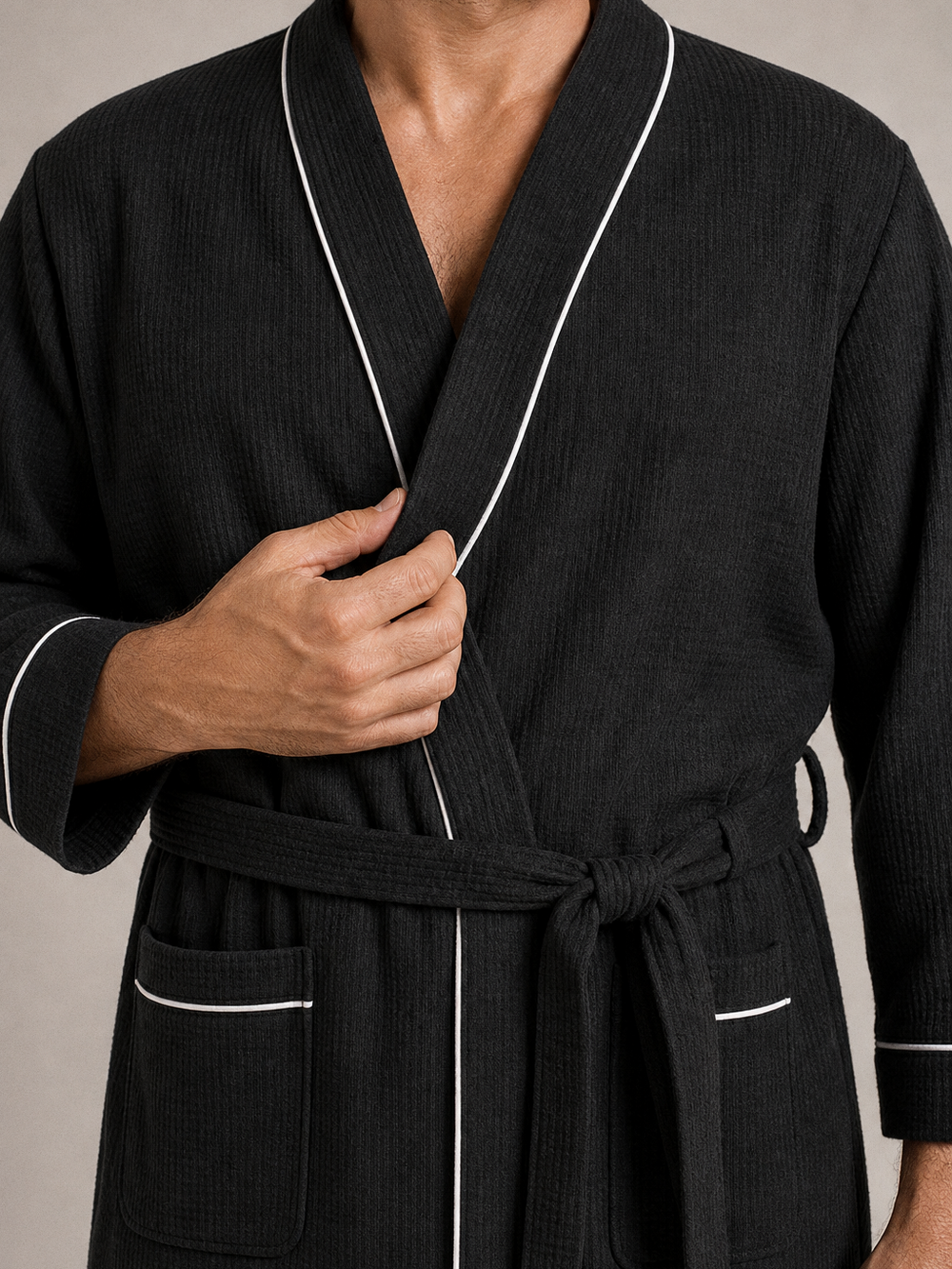 Robe de chambre homme XXXL – gros plan matière