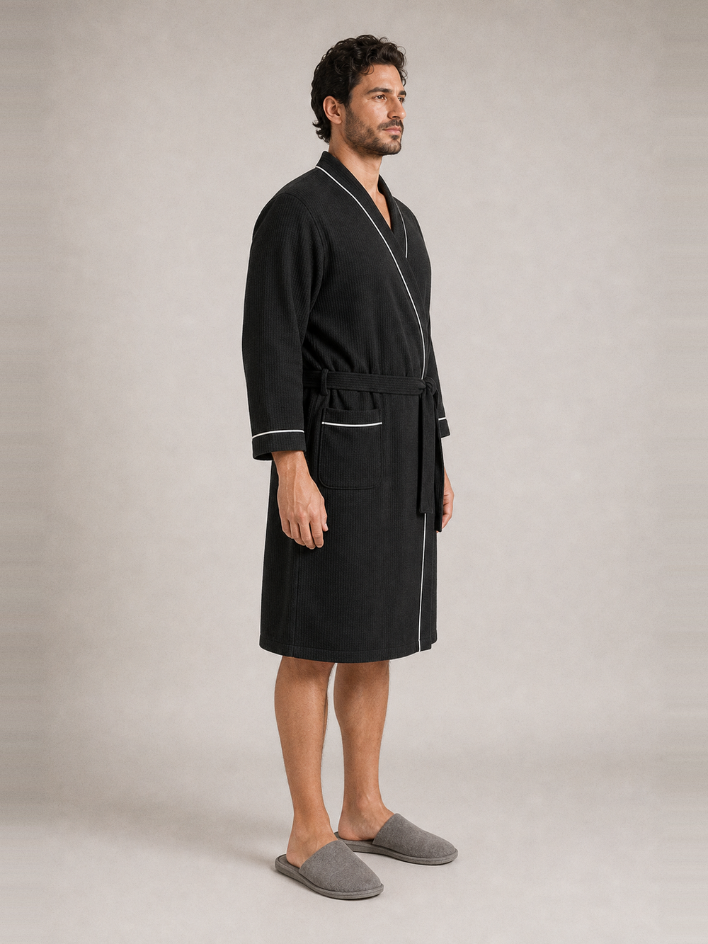 Robe de chambre homme XXXL – longueur portée de profil