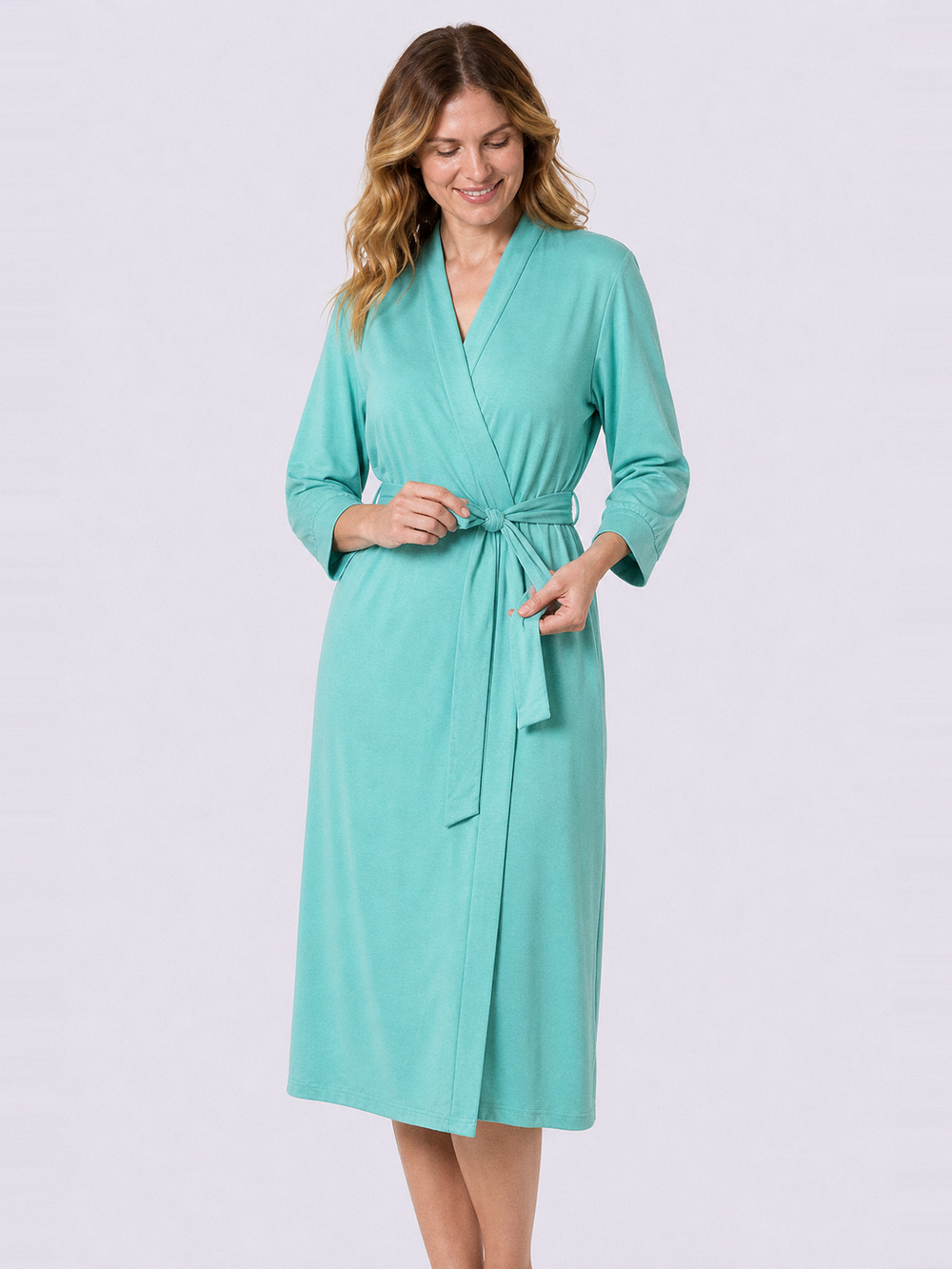 Robe de chambre jersey femme – ceinture et poches