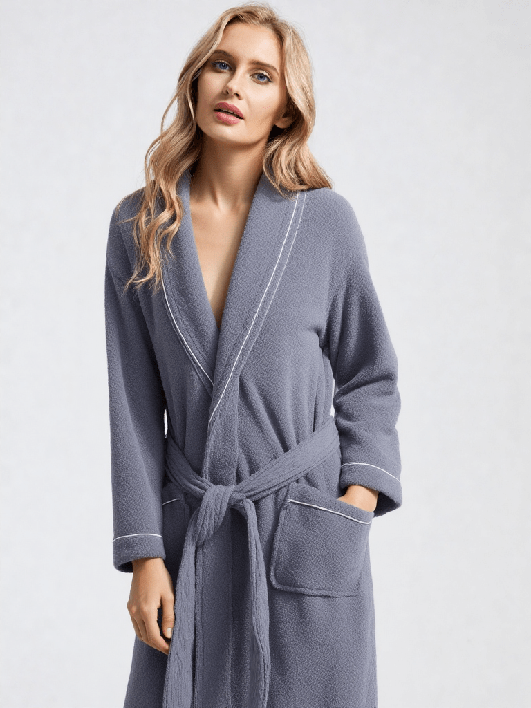 Vue de dos ou tombé, robe de chambre kimono coton