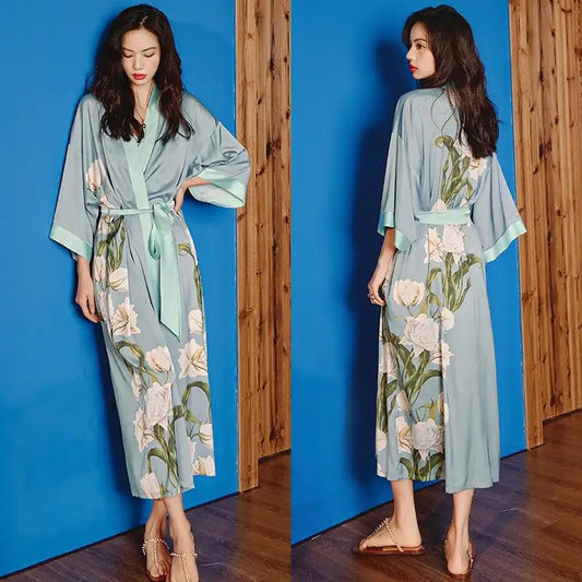 Robe de chambre kimono long femme